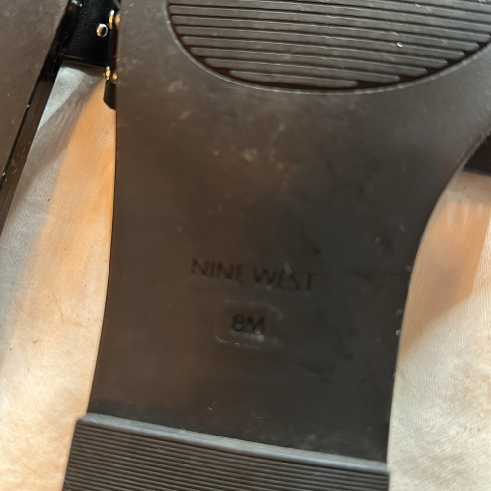 Nine West black leather slides - Picture 5 of 5